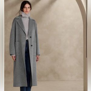 BANANA REPUBLIC Light Heather Knee-Length pea coat